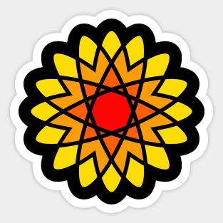 Orange Atom Flower - Sunshine Sticker